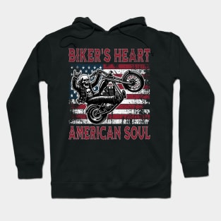 Biker's Heart American Soul Hoodie